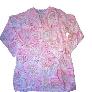 Liz‎ Claiborne Pink Paisley Swimwear Top